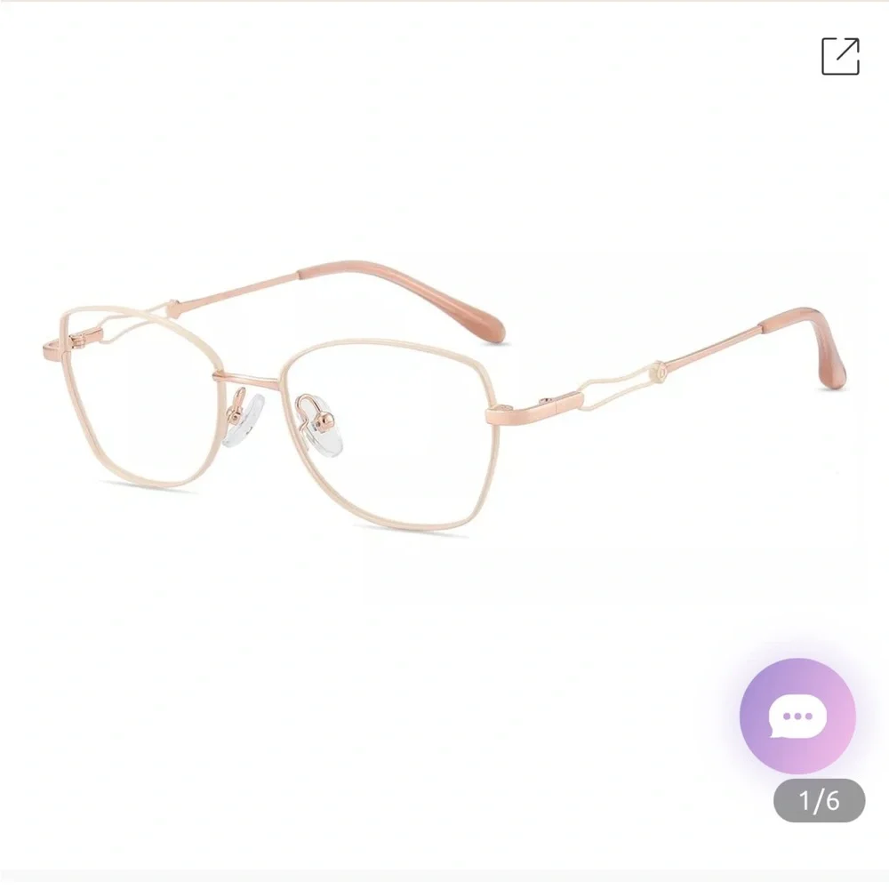 Ivory, Rose Gold fashion glasses new with case